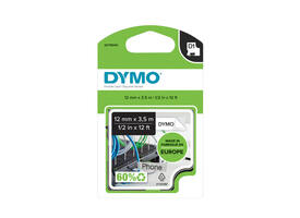 Labeltape Dymo LabelManager D1 nylon 12mm zwart op wit