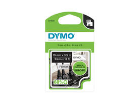 Labeltape Dymo LabelManager D1 nylon 19mm zwart op wit