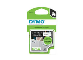 Labeltape Dymo LabelManager D1 polyester 12mmx5.5m zwart op wit