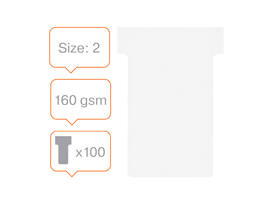 T-kaart Nobo nr.2 48mm wit 100 stuks