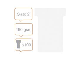 T-kaart Nobo nr.2 48mm wit 100 stuks