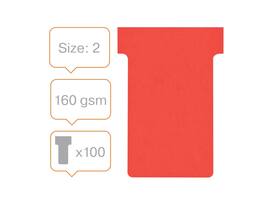 T-kaart Nobo nr.2 48mm rood 100 stuks