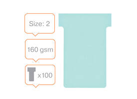 T-kaart Nobo nr.2 48mm blauw 100 stuks