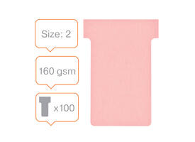 T-kaart Nobo nr.2 48mm roze 100 stuks