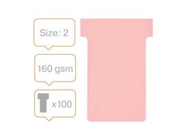 T-kaart Nobo nr.2 48mm roze 100 stuks
