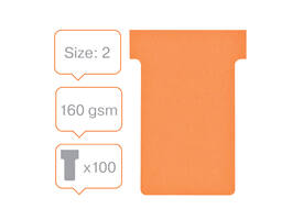 T-kaart Nobo nr.2 48mm oranje 100 stuks