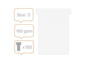 T-kaart Nobo nr.3 80mm wit 100 stuks