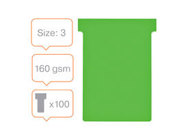 T-kaart Nobo nr.3 80mm groen 100 stuks