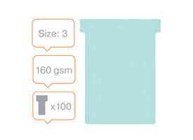 T-kaart Nobo nr.3 80mm blauw 100 stuks