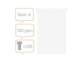 T-kaart Nobo nr.4 112mm wit 100 stuks