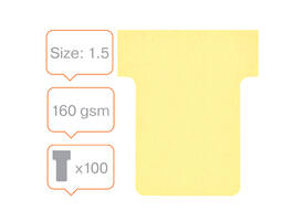 T-kaart Nobo nr. 1.5 36mm geel 100 stuks