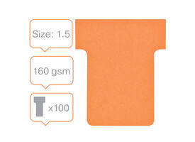 T-kaart Nobo nr 1.5 36mm oranje 100 stuks