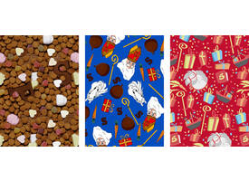 Inpakpapier Sint 300x100cm assorti