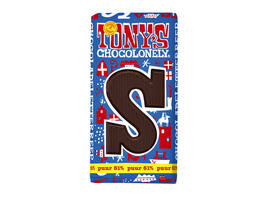 Chocoladeletter Tony's Chocolonely puur S 180gr