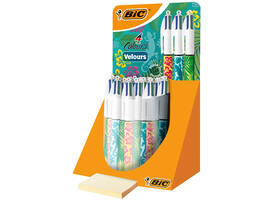 Balpen Bic 4kleuren velours medium assorti