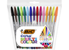 Balpen Bic Cristal large multicolour assorti 15 stuks