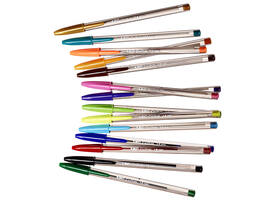 Balpen Bic Cristal large multicolour assorti 15 stuks