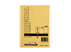 Correspondentiekaart Papicolor dubbel 105x148mm dottergeel pak à 6 stuks