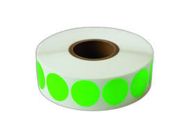 Etiket 25x25mm rond fluor groen permanent K45, 2000rol