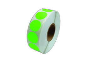 Etiket 25x25mm rond fluor groen permanent K45, 2000rol