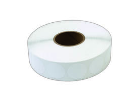 Etiket 25x25mm rond wit permanent K45, 2000rol