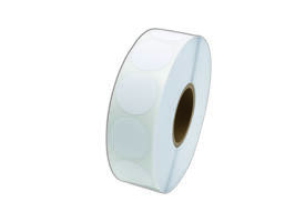 Etiket 25x25mm rond wit permanent K45, 2000rol