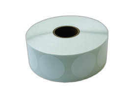 Etiket 50x50mm rond wit premanent K45, 2000rol