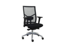 Bureaustoel "Perfect" mesh rug zwart