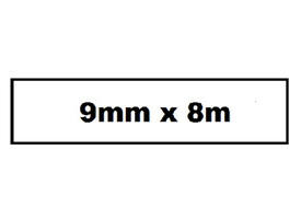 Labeltape Quantore TZe-221 9mmx8m zwart op wit