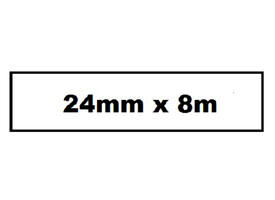 Labeltape Quantore TZe-251 24mmx8m zwart op wit