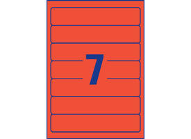 Rugetiket Avery smal 38x192mm zelfklevend rood
