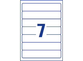 Rugetiket Avery smal 38x192mm zelfklevend wit