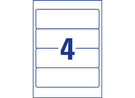 Rugetiket Avery breed 59x192mm zelfklevend wit 25 vel