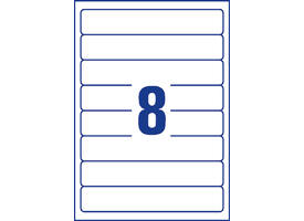 Rugetiket Avery smal 34x192mm zelfklevend wit