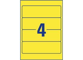 Rugetiket Avery breed 61x192mm zelfklevend geel 20 vel