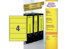 Rugetiket Avery breed 61x192mm zelfklevend geel 100 vel