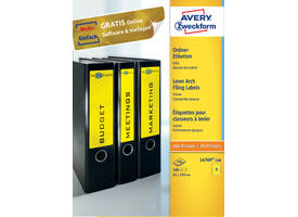 Rugetiket Avery breed 61x192mm zelfklevend geel 100 vel