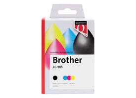 Inktcartridge Quantore alternatief tbv Brother LC-985 zwart + 3 kleuren