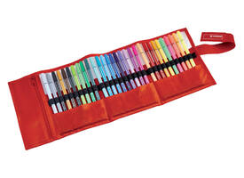 Fineliner STABILO pen 68/30 rollerset rood assorti set à 30 stuks