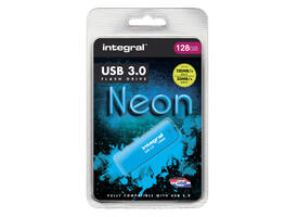 USB stick 3.0 Integral Neon USB-A 128GB blauw
