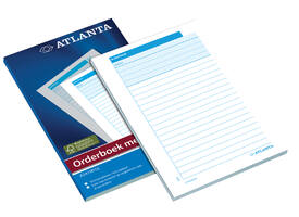 Orderboek Djois Atlanta 185x110mm 50x2vel met carbon wit