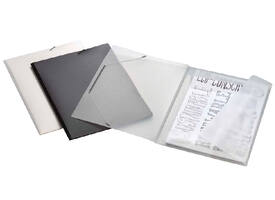 Elastomap Djois college file A4 3 klepppen PP zwart