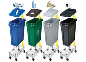 Afvalbak Rubbermaid Slim Jim Vented met luchtsleuven 87 liter grijs