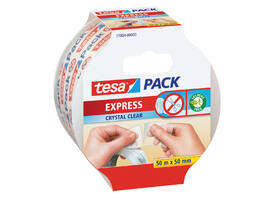 Verpakkingstape tesapack® Express Crystal Clear 50mx50mm handscheurbaar transparant
