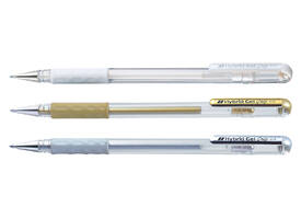 Gelschrijver Pentel K118 Grip medium zilver