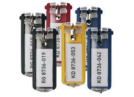 Sleutellabel Durable met ring assorti 6 stuks