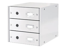 Ladenkast Leitz WOW Click & Store 3 laden gerecycled karton wit