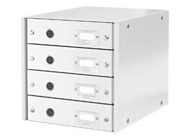 Ladenkast Leitz WOW Click & Store 4 laden gerecycled karton wit