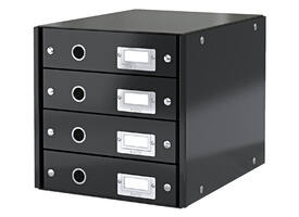 Ladenkast Leitz WOW Click & Store 4 laden gerecycled karton zwart