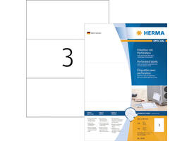 Etiket HERMA 4664 210x99mm geperforeerd wit 300 stuks